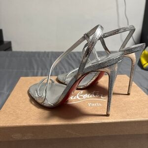 Christian Louboutin Rosalie Silver Heels NIB
